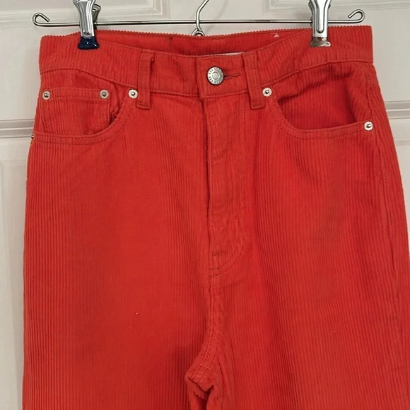 Urban outfitters BDG red corduroy wide leg flare pants size 25 high and wide - Picture 2 of 6
